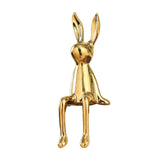 Maxbell Modern Ceramic Rabbit Statue Artwork Electroplated Ornament Bunny Figurine Aureate