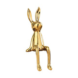 Maxbell Modern Ceramic Rabbit Statue Artwork Electroplated Ornament Bunny Figurine Aureate