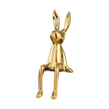 Maxbell Modern Ceramic Rabbit Statue Artwork Electroplated Ornament Bunny Figurine Aureate
