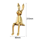 Maxbell Modern Ceramic Rabbit Statue Artwork Electroplated Ornament Bunny Figurine Aureate