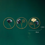 Maxbell 3x Leaves Wall Sculpture Craft Wall Hanging Decoration for Backdrop Office StyleA