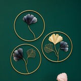 Maxbell 3x Leaves Wall Sculpture Craft Wall Hanging Decoration for Backdrop Office StyleA