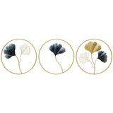 Maxbell 3x Leaves Wall Sculpture Craft Wall Hanging Decoration for Backdrop Office StyleA