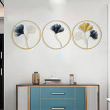 Maxbell 3x Leaves Wall Sculpture Craft Wall Hanging Decoration for Backdrop Office StyleA