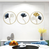 Maxbell 3x Leaves Wall Sculpture Craft Wall Hanging Decoration for Backdrop Office StyleA