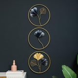 Maxbell 3x Leaves Wall Sculpture Craft Wall Hanging Decoration for Backdrop Office StyleA