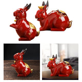 Maxbell Porcelain Rabbit Figurines Decoration Accessories Handcraft Desktop Office Standing