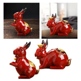 Maxbell Porcelain Rabbit Figurines Decoration Accessories Handcraft Desktop Office Standing