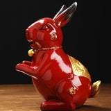 Maxbell Porcelain Rabbit Figurines Decoration Accessories Handcraft Desktop Office Standing