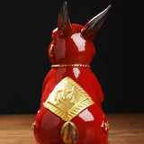 Maxbell Porcelain Rabbit Figurines Decoration Accessories Handcraft Desktop Office Standing