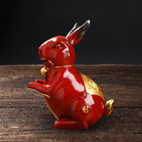 Maxbell Porcelain Rabbit Figurines Decoration Accessories Handcraft Desktop Office Standing