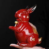 Maxbell Porcelain Rabbit Figurines Decoration Accessories Handcraft Desktop Office Standing