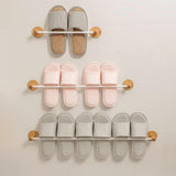 Maxbell Slippers Organizer Punch Free Slippers Rack for Bedroom Cabinet Home white 55cm