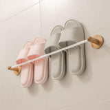 Maxbell Slippers Organizer Punch Free Slippers Rack for Bedroom Cabinet Home white 70cm