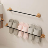 Maxbell Slippers Organizer Punch Free Slippers Rack for Bedroom Cabinet Home black 70cm