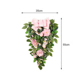 Maxbell Artificial Easter Teardrop Wreath Wall Hanging Swag for Party Garden Decor