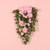 Maxbell Artificial Easter Teardrop Wreath Wall Hanging Swag for Party Garden Decor