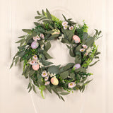 Maxbell Easter Egg Garland Front Door Festival Props 17.72inch Eucalyptus Wreath