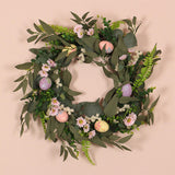 Maxbell Easter Egg Garland Front Door Festival Props 17.72inch Eucalyptus Wreath
