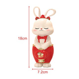 Maxbell Bunny Figurine Miniature Ornament Rabbit Statue for Office Shelf Decorative 7.2cmx8.5cmx18cm