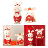 Maxbell Bunny Figurine Miniature Ornament Rabbit Statue for Office Shelf Decorative 7.2cmx8.5cmx18cm