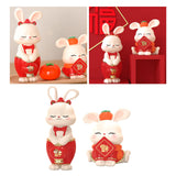 Maxbell Bunny Figurine Miniature Ornament Rabbit Statue for Office Shelf Decorative 7.2cmx8.5cmx18cm