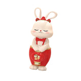 Maxbell Bunny Figurine Miniature Ornament Rabbit Statue for Office Shelf Decorative 7.2cmx8.5cmx18cm