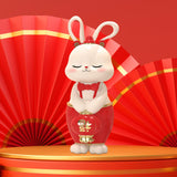 Maxbell Bunny Figurine Miniature Ornament Rabbit Statue for Office Shelf Decorative 7.2cmx8.5cmx18cm