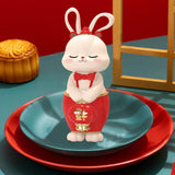 Maxbell Bunny Figurine Miniature Ornament Rabbit Statue for Office Shelf Decorative 7.2cmx8.5cmx18cm