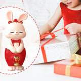 Maxbell Bunny Figurine Miniature Ornament Rabbit Statue for Office Shelf Decorative 7.2cmx8.5cmx18cm