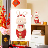 Maxbell Bunny Figurine Miniature Ornament Rabbit Statue for Office Shelf Decorative 7.2cmx8.5cmx18cm