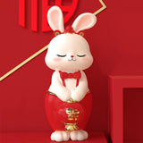 Maxbell Bunny Figurine Miniature Ornament Rabbit Statue for Office Shelf Decorative 7.2cmx8.5cmx18cm