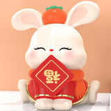 Maxbell Bunny Figurine Miniature Ornament Rabbit Statue for Office Shelf Decorative 9.7cmx8.2cmx11.2cm