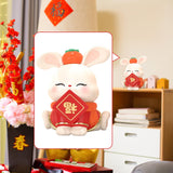 Maxbell Bunny Figurine Miniature Ornament Rabbit Statue for Office Shelf Decorative 9.7cmx8.2cmx11.2cm