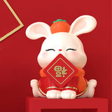 Maxbell Bunny Figurine Miniature Ornament Rabbit Statue for Office Shelf Decorative 9.7cmx8.2cmx11.2cm