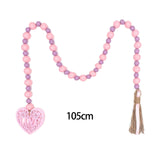 Maxbell Rustic Wood Bead Garland Pendant W/Tassels for Dining Room Dorm Decorations