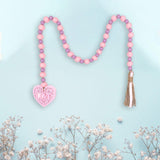 Maxbell Rustic Wood Bead Garland Pendant W/Tassels for Dining Room Dorm Decorations