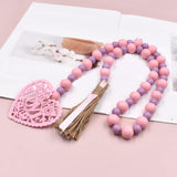 Maxbell Rustic Wood Bead Garland Pendant W/Tassels for Dining Room Dorm Decorations