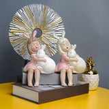 Maxbell Creative Girl Figurine Ornament Sculpture Art for Wedding Decor white