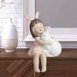 Maxbell Creative Girl Figurine Ornament Sculpture Art for Wedding Decor white