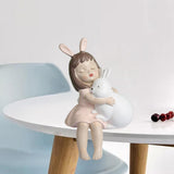 Maxbell Creative Girl Figurine Ornament Sculpture Art for Wedding Decor white