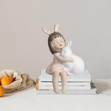 Maxbell Creative Girl Figurine Ornament Sculpture Art for Wedding Decor white