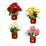 Maxbell Artificial Flowers in Pot Simulation Flower Bonsai Bouquet for Home Decor Red