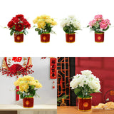 Maxbell Artificial Flowers in Pot Simulation Flower Bonsai Bouquet for Home Decor Red