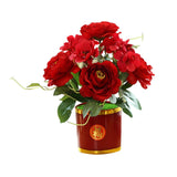 Maxbell Artificial Flowers in Pot Simulation Flower Bonsai Bouquet for Home Decor Red