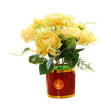 Maxbell Artificial Flowers in Pot Simulation Flower Bonsai Bouquet for Home Decor Yellow