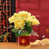 Maxbell Artificial Flowers in Pot Simulation Flower Bonsai Bouquet for Home Decor Yellow