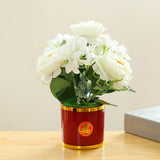 Maxbell Artificial Flowers in Pot Simulation Flower Bonsai Bouquet for Home Decor White