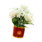 Maxbell Artificial Flowers in Pot Simulation Flower Bonsai Bouquet for Home Decor White