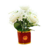 Maxbell Artificial Flowers in Pot Simulation Flower Bonsai Bouquet for Home Decor White